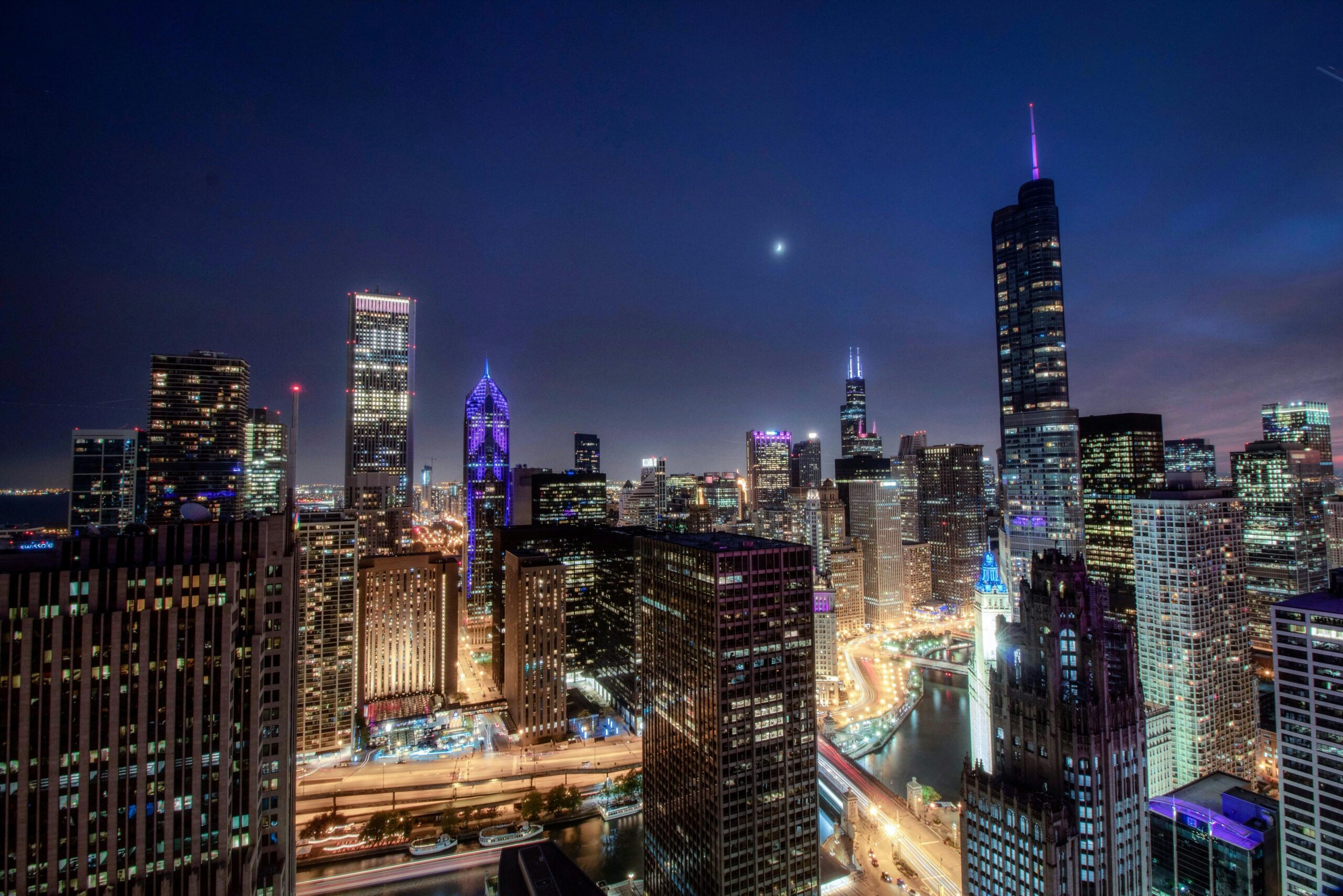 Aerial Photography of Glass Curtain High-rise Buildings in City